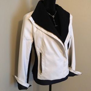 Black and White Moto Jacket NWT